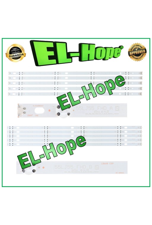 KIT DE 10 BARRAS PARA TV LG DE 55 55UJ63-UHD-A/B AGF78738601 55LH515V HC550DGGABSL1