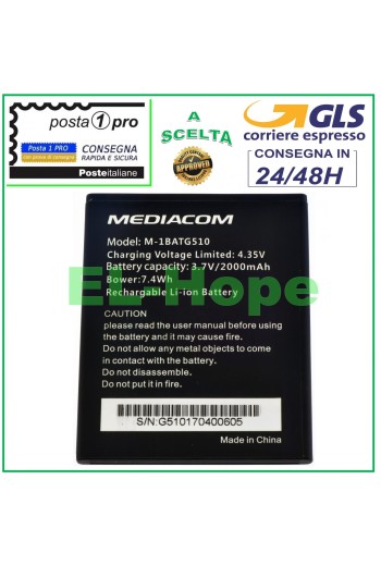 BATERÍA ORIGINAL MEDIACOM M-1BATG510 PHONEPAD DUO G510 M-PPAG510 M-PPBG510