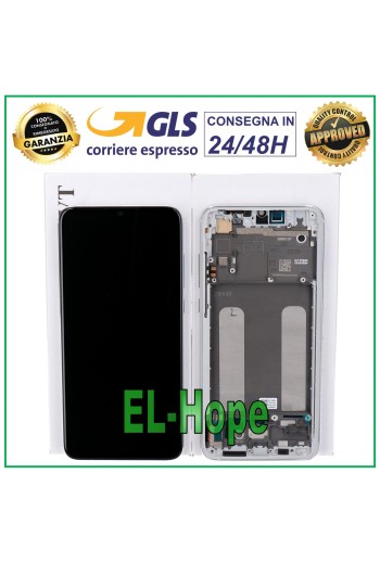MARCO DE PANTALLA LCD ORIGINAL XIAOMI MI 9 LITE M1904F3BG PANTALLA TÁCTIL CRISTAL BLANCO