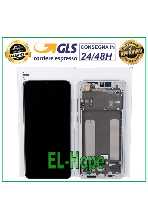MARCO DE PANTALLA LCD ORIGINAL XIAOMI MI 9 LITE M1904F3BG PANTALLA TÁCTIL CRISTAL BLANCO