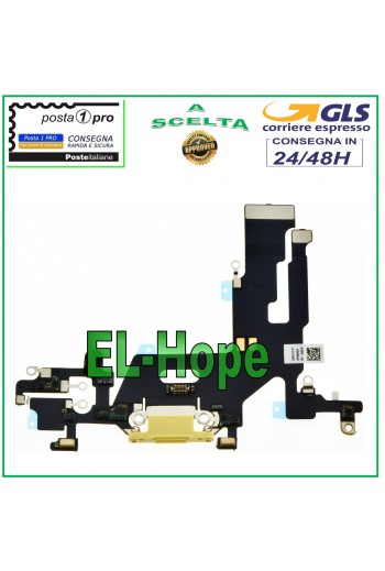 CONECTOR DE CARGA PARA APPLE IPHONE 11 CONECTOR DE MICRÓFONO PLANO BASE DE CARGA USB AMARILLO