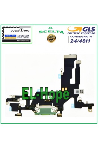 CONECTOR DE CARGA PARA APPLE IPHONE 11 CONECTOR DE MICRÓFONO PLANO BASE DE CARGA USB VERDE