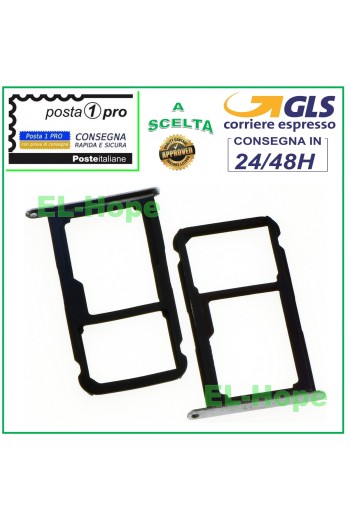CARRITO DE RANURA COMPARTIMENTO PARA TARJETA SIM + MICRO SD HUAWEI P9 LITE VNS-L31 L23 L21 PLATA