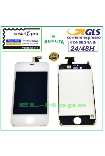 Pantalla tactil LCD Retina para Apple iPhone 4 Pantalla blanca + Marco