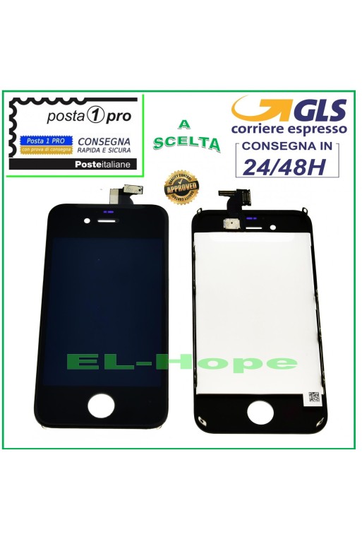 PANTALLA TÁCTIL LCD RETINA PARA APPLE IPHONE 4S PANTALLA NEGRA + MARCO