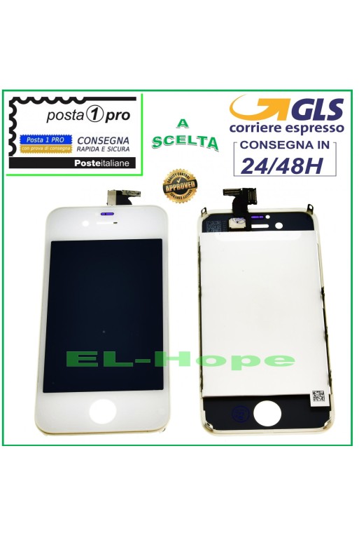 PANTALLA TÁCTIL LCD RETINA PARA APPLE IPHONE 4S PANTALLA BLANCA + MARCO