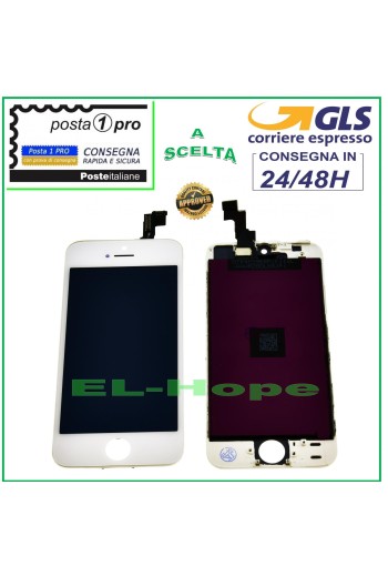 PANTALLA LCD RETINA PARA APPLE IPHONE 5S PANTALLA TÁCTIL CRISTAL BLANCO + MARCO