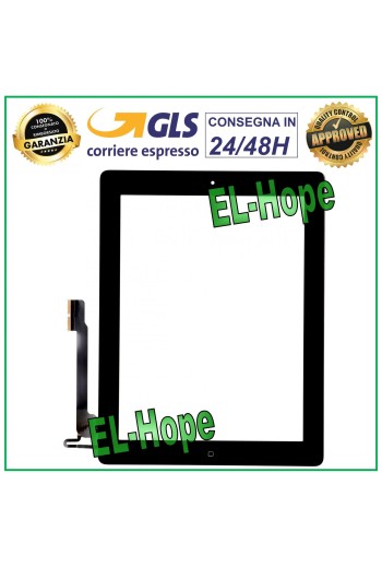 PANTALLA TÁCTIL PARA APPLE IPAD 4 WIFI 3G A1458 A1459 A1460 CRISTAL NEGRO + BOTÓN HOME