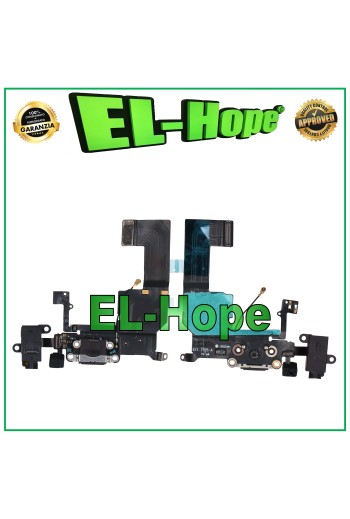 Conector de carga para Apple iPhone 5C Flat Flex Micrófono Dock Negro