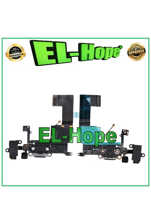 Conector de carga para Apple iPhone 5C Flat Flex Micrófono Dock Negro