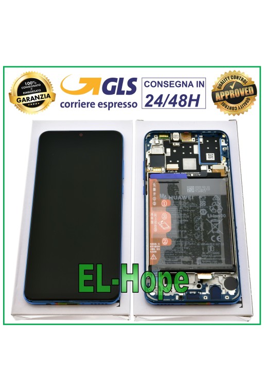 PANTALLA LCD TÁCTIL ORIGINAL MARCO + BATERÍA HUAWEI P30 LITE MAR-LX1A 48 MP AZUL