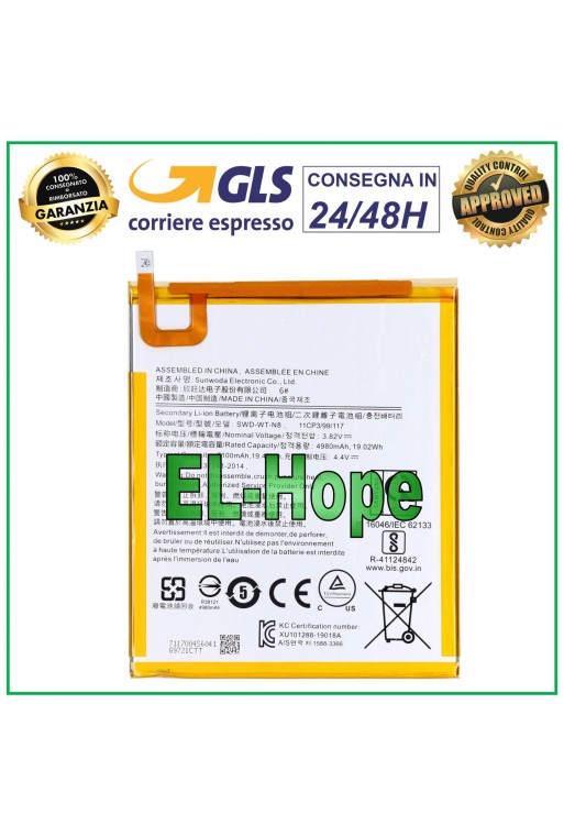 Batería SWD-WT-N8 para Samsung Galaxy Tab A 8.0 SM-T290 SM-T295 5100 mAh