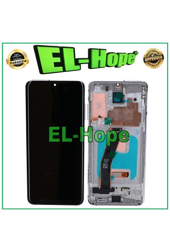 PANTALLA LCD OLED + MARCO PARA SAMSUNG GALAXY S20 SM-G980 G981 CRISTAL TÁCTIL BLANCO