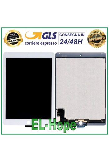 PANTALLA TÁCTIL LCD PARA APPLE iPad 6 Air 2 A1566 A1567 PANTALLA DE CRISTAL BLANCO