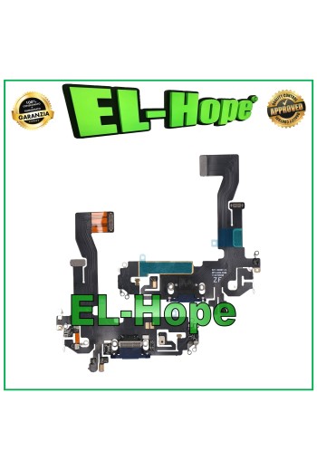 CONECTOR DE CARGA APPLE iPhone 12 /12 PRO FLAT FLEX MICRÓFONO DE CARGA AZUL