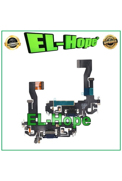 CONECTOR DE CARGA APPLE iPhone 12 /12 PRO FLAT FLEX MICRÓFONO DE CARGA AZUL