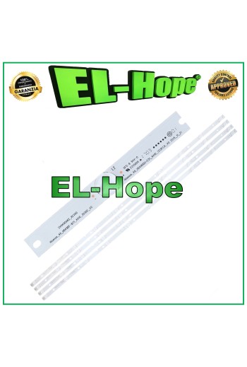 KIT 4 BARRAS 10 LED PARA TV 49 HISENSE HD490DU-E31 HD49DF-B71 SVH490A62_REV00