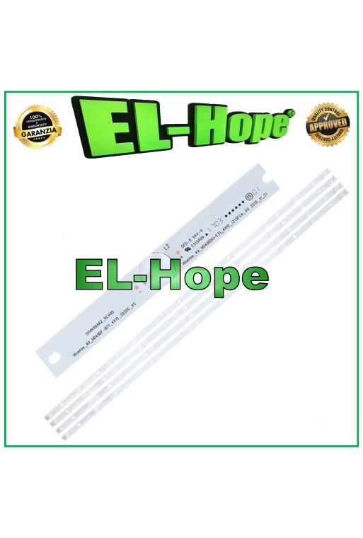 KIT 4 BARRAS 10 LED PARA TV 49 HISENSE HD490DU-E31 HD49DF-B71 SVH490A62_REV00