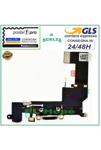 Conector de carga para iPhone SE de Apple, conector de audio plano para micrófono, base de carga negra