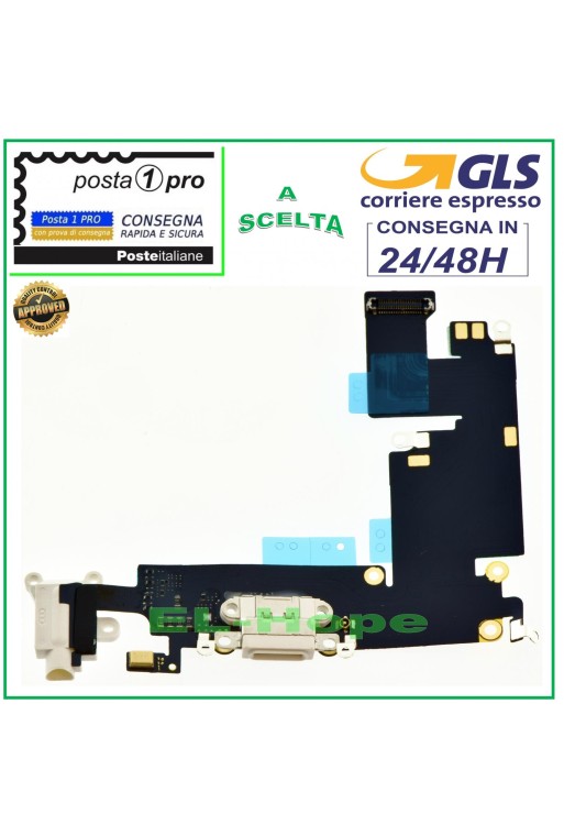 APPLE iPhone 6+ PLUS CONECTOR DE CARGA MICRÓFONO AUDIO JACK BASE DE CARGA BLANCO