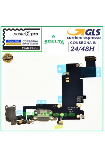 APPLE IPHONE 6S PLUS CONECTOR DE CARGA MICRÓFONO AUDIO JACK BASE DE CARGA NEGRO