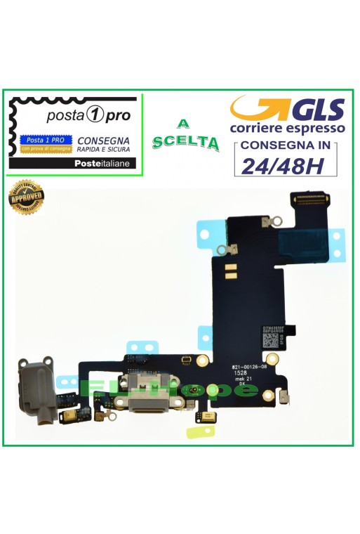 APPLE IPHONE 6S PLUS CONECTOR DE CARGA MICRÓFONO AUDIO JACK BASE DE CARGA NEGRO