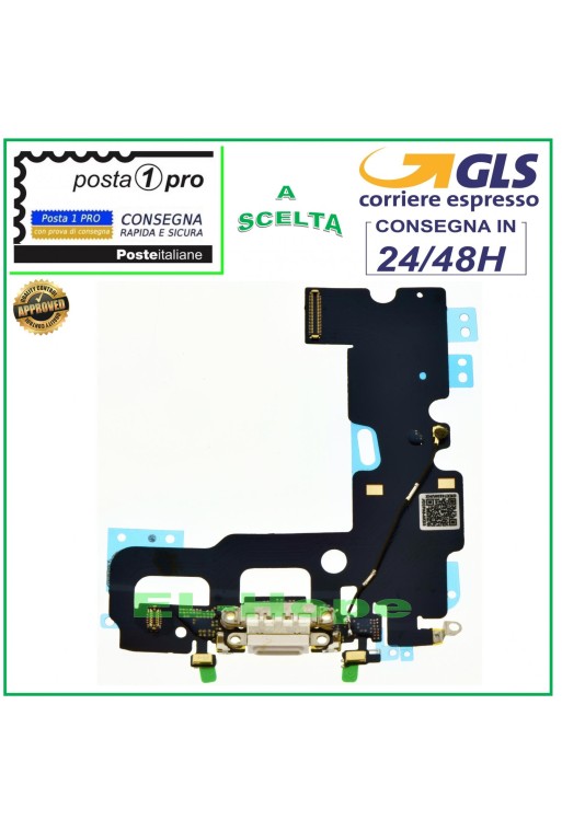 Conector de carga para Apple iPhone 7, base plana para micrófono y antena, color blanco