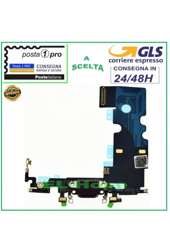 Conector de carga plano flexible para antena de micrófono para iPhone 8 de Apple, color negro.