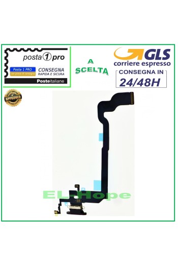 Conector de carga para iPhone X de Apple, base de micrófono plana y flexible, carga USB, color negro.