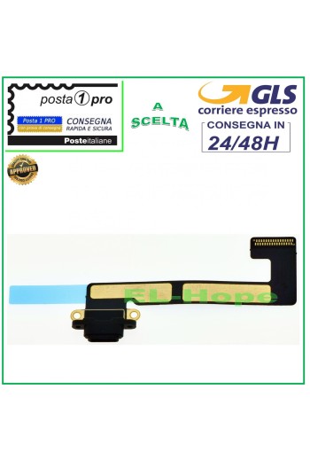 Conector de carga plano flexible para Apple iPad Mini 2 y 3, conector USB, color negro