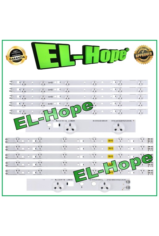 KIT DE 10 BARRAS LED PARA TV SAMSUNG DE 40 40-3535LED-60EA L/R D1GE-400SCB-R3 400SCA-R3