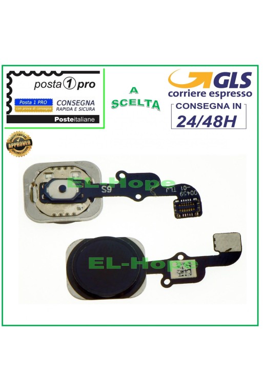 BOTÓN HOME CENTRAL IPHONE 6S PLUS BOTÓN NEGRO FLEX PLANO APPLE 