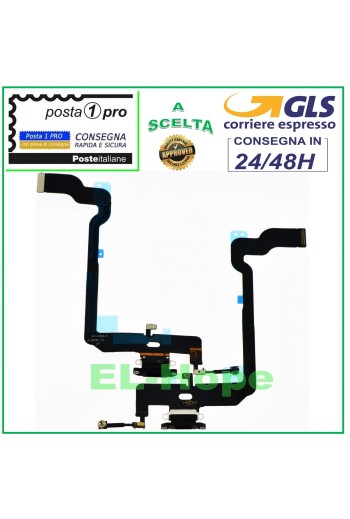 Conector de carga para iPhone XS de Apple A1920 2097-8 2100 Base de carga con micrófono Negro