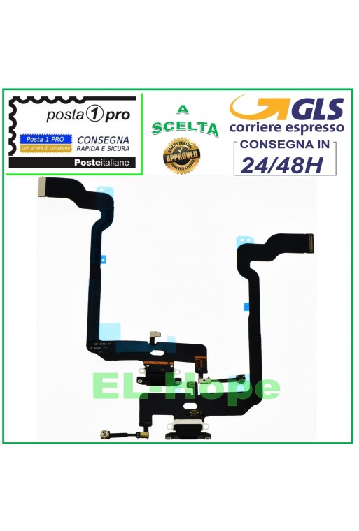 Conector de carga para iPhone XS de Apple A1920 2097-8 2100 Base de carga con micrófono Negro