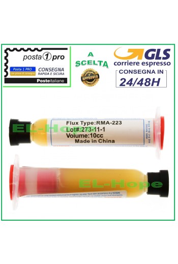 PASTA DE GEL FUNDENTE AMTECH RMA-223-UV 10cc SOLDADURA REPARACIÓN DE PLACAS PCB