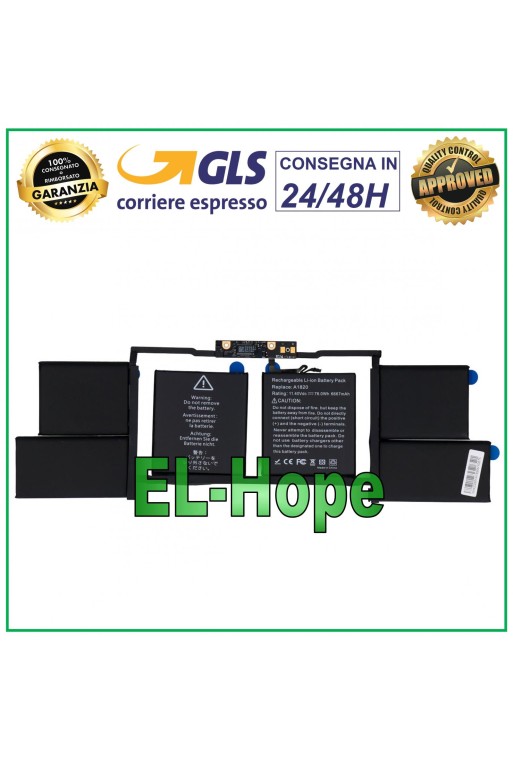 Batería de repuesto A1820 para Apple MacBook Pro 15 2016 2017 A1707 6667 mAh