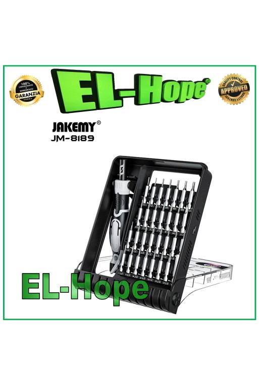 JUEGO DE HERRAMIENTAS JAKEMY JM-8189A SET 32 PUNTAS DE DESTORNILLADOR DESTORNILLADOR TORX PROFESIONAL