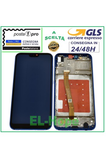 PANTALLA LCD + PANTALLA TÁCTIL PARA HUAWEI P20 LITE ANE-LX1 MARCO DE PANTALLA DE CRISTAL AZUL