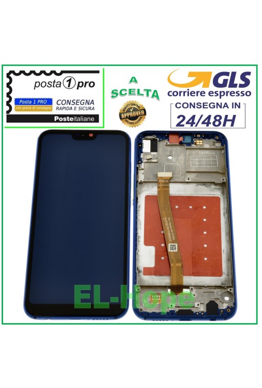 PANTALLA LCD + PANTALLA TÁCTIL PARA HUAWEI P20 LITE ANE-LX1 MARCO DE PANTALLA DE CRISTAL AZUL