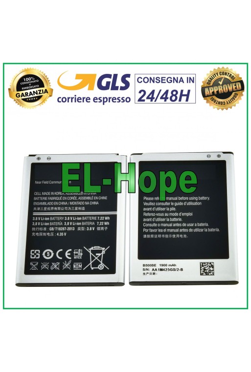 Batería EB-B500BE para Samsung Galaxy S4 Mini GT I9190 I9195 1900 mAh