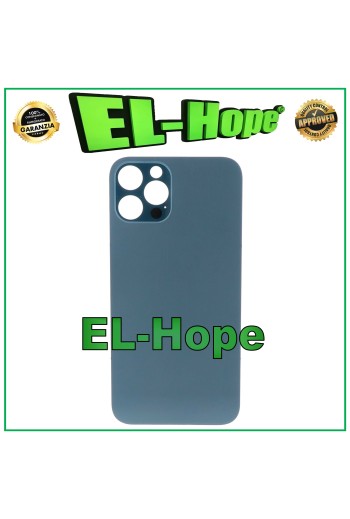CUBIERTA TRASERA DE BATERÍA DE CRISTAL PARA IPHONE 12 PRO BIG HOLE AZUL PACÍFICO
