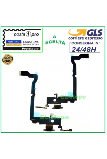 Conector de carga para iPhone XS Max de Apple (A1921, A2101) Base de carga con micrófono, color negro