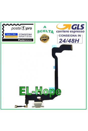 Conector de carga para iPhone XS de Apple A1920 2097-8 2100 Base para micrófono blanca