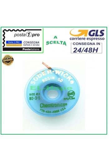 MANGUITO DESOLDADOR TRENZADO RED TRENZADA SOLDADURA ESTAÑO 2mm X 1 MT