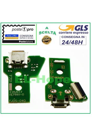 Conector de carga micro USB PCB de 12 pines JDS-040 para mando de Sony PS4