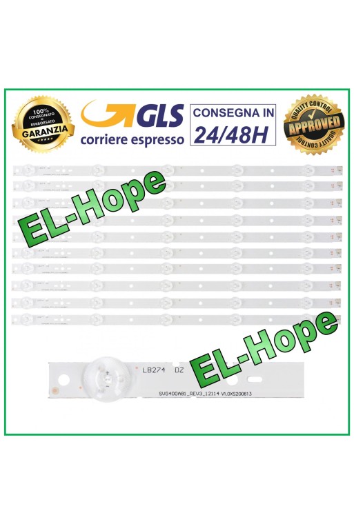 KIT 10 BARRAS DE TIRAS LED PARA TV 40 SONY SVG400A81-REV3-121114 KDL40R450A KDL40R473A
