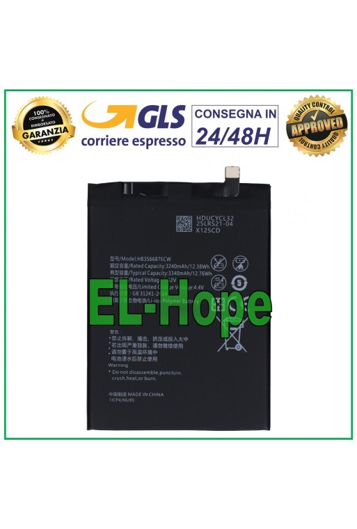 BATERÍA HB356687ECW PARA HUAWEI MATE 10 LITE RNE-L01 L21 3340 mAh IGUAL A LA ORIGINAL