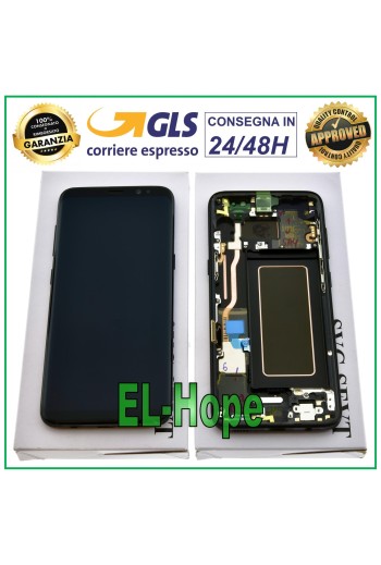 PANTALLA LCD + MARCO ORIGINAL SAMSUNG GALAXY S8 SM-G950 G950 F PANTALLA TÁCTIL NEGRA