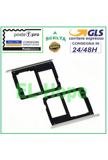 COMPARTIMENTO PARA RANURA DE TRANSPORTE NANO SIM + TARJETA SD SAMSUNG GALAXY A7 2016 SM A710 F PLATA