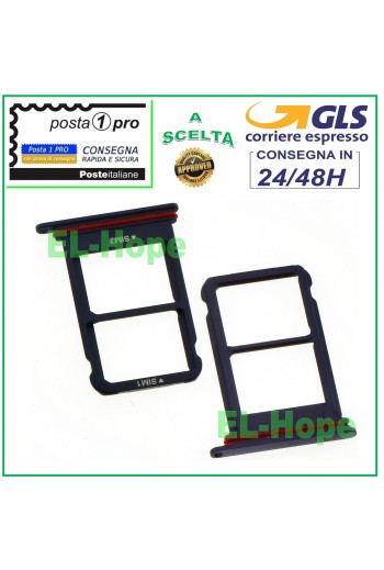 COMPARTIMENTO PARA CARTUCHO DE RANURA PARA TARJETA NANO DUAL SIM PARA HUAWEI MATE 10 PRO BLA-L09 L29 NEGRO